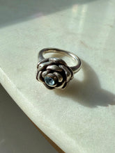 Load image into Gallery viewer, Blue Flower Sterling Silver Ring Size 7.25
