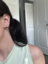 Load image into Gallery viewer, Vintage Amethyst 14k Gold Push Back Earrings
