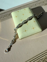 Load image into Gallery viewer, Vintage Sterling Silver Rope Chain Bracelet 7.5”
