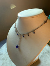 Load image into Gallery viewer, Blue Ball Drop Sterling Silver Necklace 15.75”
