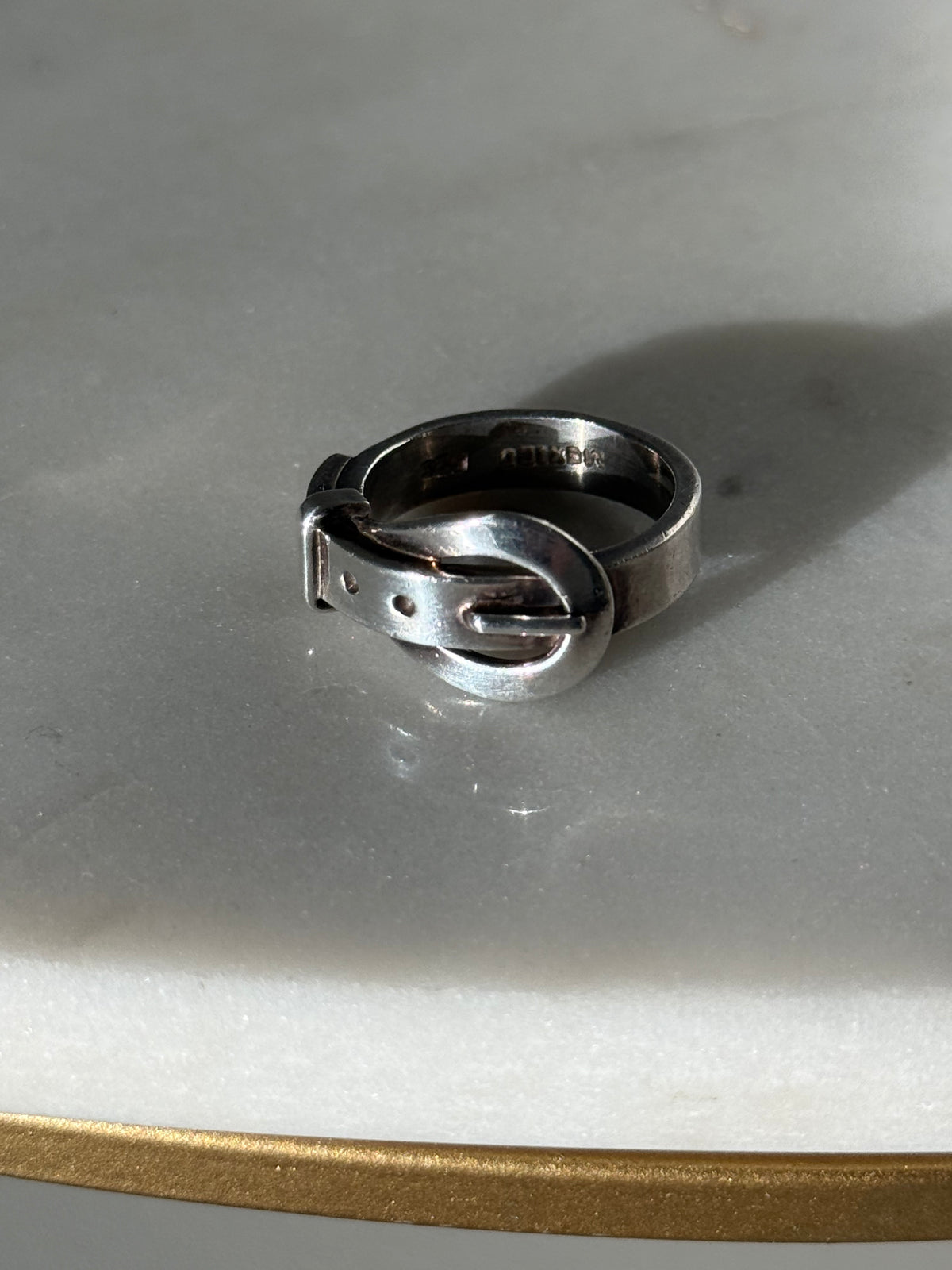 Vintage Solid Sterling Silver Buckle Ring Size 8
