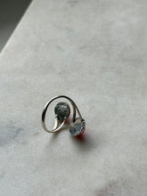 Load image into Gallery viewer, Vintage Pink Opal Sterling Silver Bypass Ring Size 8.25
