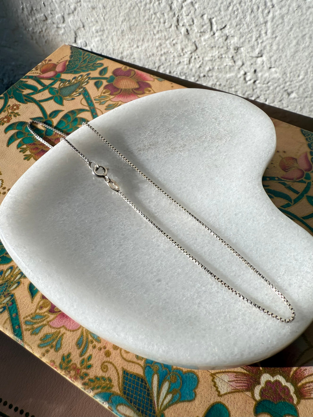 Vintage Dainty Micro Box Chain Choker Necklace 12.25”