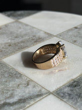 Load image into Gallery viewer, Pear Cut Cubic Zirconia Gold Vermeil Ring Size 9
