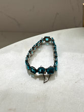 Load image into Gallery viewer, Antique 1920s Sterling Silver Blue Bracelet 6.75”
