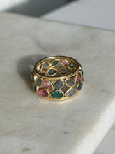 Load image into Gallery viewer, Multi-Gemstone Wide Gold Vermeil Ring Size 10
