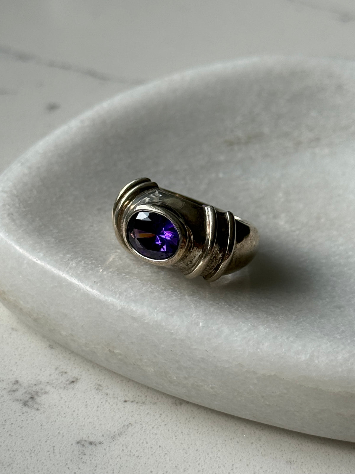 Amethyst Sterling Silver Ring Size 8