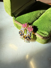 Load image into Gallery viewer, Ruby Emerald Blue Sapphire Gold Vermeil Half Hoops
