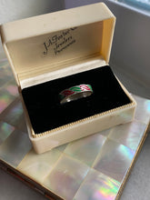 Load image into Gallery viewer, Red &amp; Green Enamel Sterling Silver Ring
