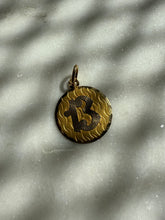 Load image into Gallery viewer, Vintage 18k Yellow Gold Number ‘13’ Disc Pendant
