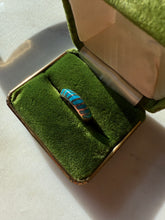 Load image into Gallery viewer, Turquoise Inlay Sterling Silver Ring Size  7.5
