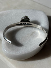 Load image into Gallery viewer, Vintage Green Cats Eye Sterling Silver Bangle Bracelet

