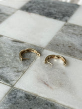 Load image into Gallery viewer, Natural Diamond Solid 10k Yellow Gold Clicker Earrings
