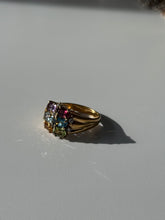 Load image into Gallery viewer, Colorful Multistone Gold Vermeil Ring Size 8
