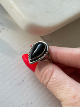 Load image into Gallery viewer, Vintage Black Onyx Sterling Silver Ring Size 7.25
