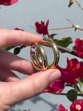 Load image into Gallery viewer, Vintage Italian 14k Yellow Gold Tubular Hoops
