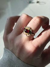 Load image into Gallery viewer, Vintage Garnet Sterling Silver Ring Size 6.25
