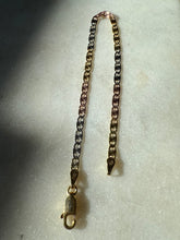 Load image into Gallery viewer, Italian Tri-Tone Gold Vermeil Sterling Mariner Link Bracelet 6.25”
