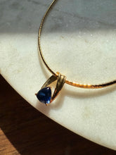 Load image into Gallery viewer, Blue Gemstone Gold Vermeil Necklace 18”
