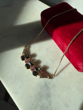 Load image into Gallery viewer, Vintage 1/20 12k Gold Filled Green &amp; Pink Glass Stone Necklace 16”
