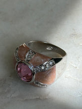 Load image into Gallery viewer, Chunky Pink Enamel Sterling Ring Size

