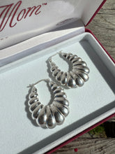 Load image into Gallery viewer, Shrimp Croissant Sterling Silver Hoop Earrings
