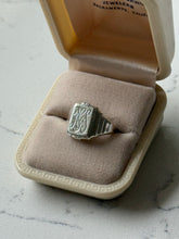 Load image into Gallery viewer, Antique Engraved Signet Sterling Ring Size 6.75
