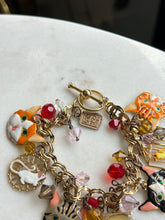 Load image into Gallery viewer, Lunch at The Ritz "A Cat's Life" Charm Bracelet 7.75”
