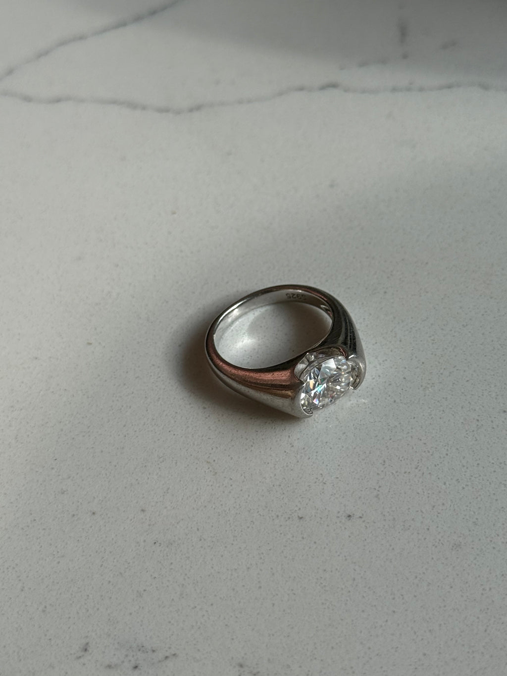 Sterling Silver Quartz Ring Size 6.75