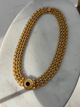 Load image into Gallery viewer, Vintage Gold Plated Faux Coin Panther Link Necklace 16”
