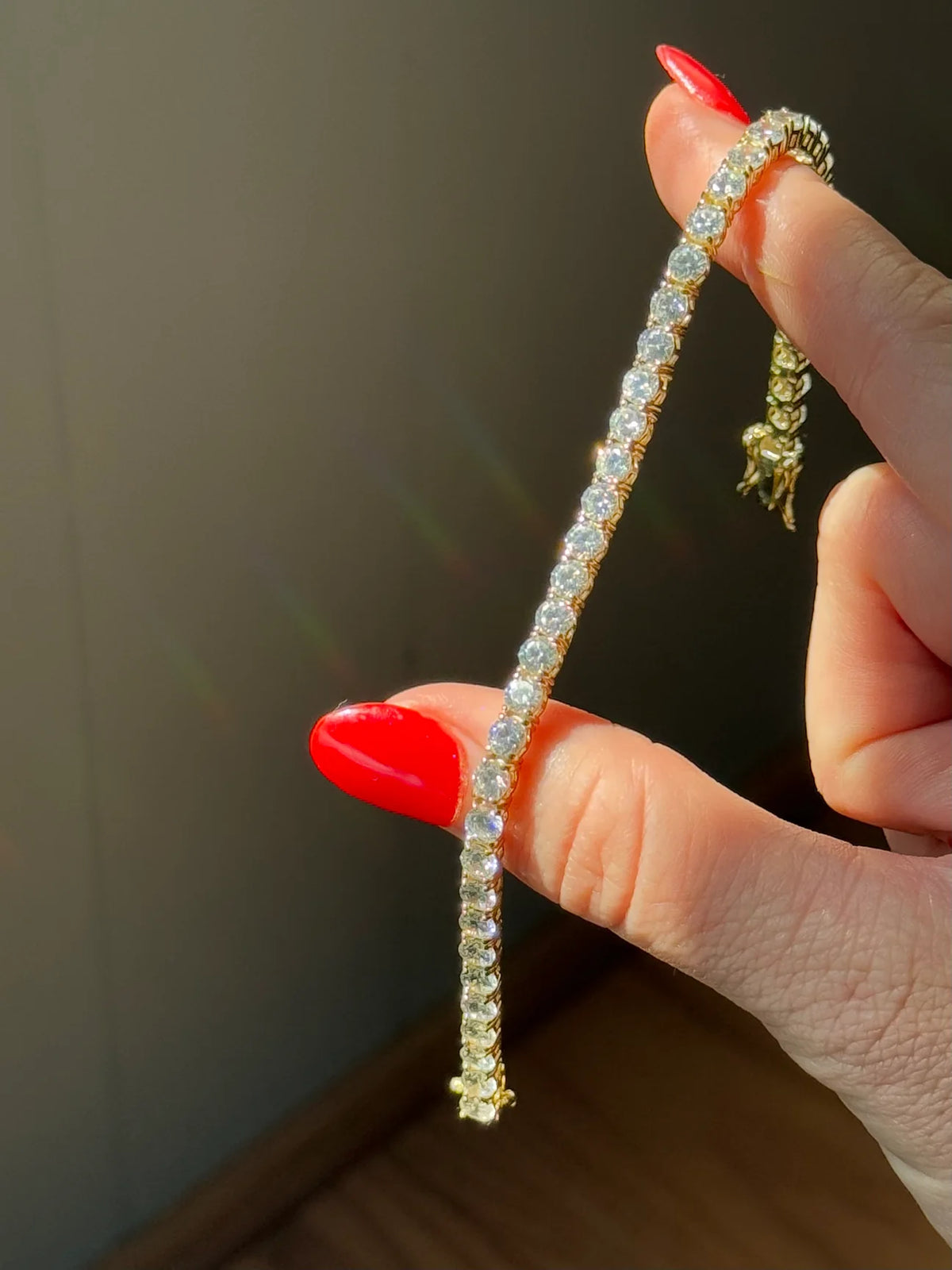 Gold Vermeil CZ Tennis Bracelet