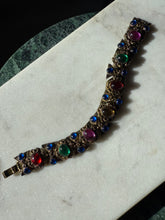 Load image into Gallery viewer, Vintage 1980s Gripoix Style Cabochon Chunky Costume Bracelet 7”
