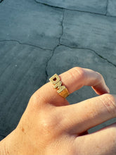 Load image into Gallery viewer, Vintage Initial ‘DM’ Solid 14k Gold Ring Size 4
