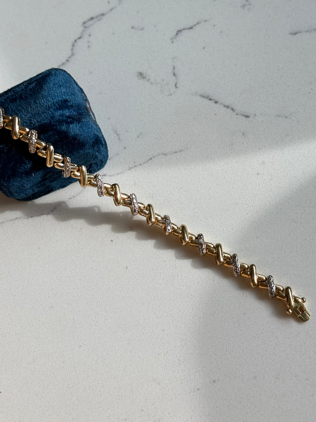 Gold Vermeil X Link Bracelet 7”