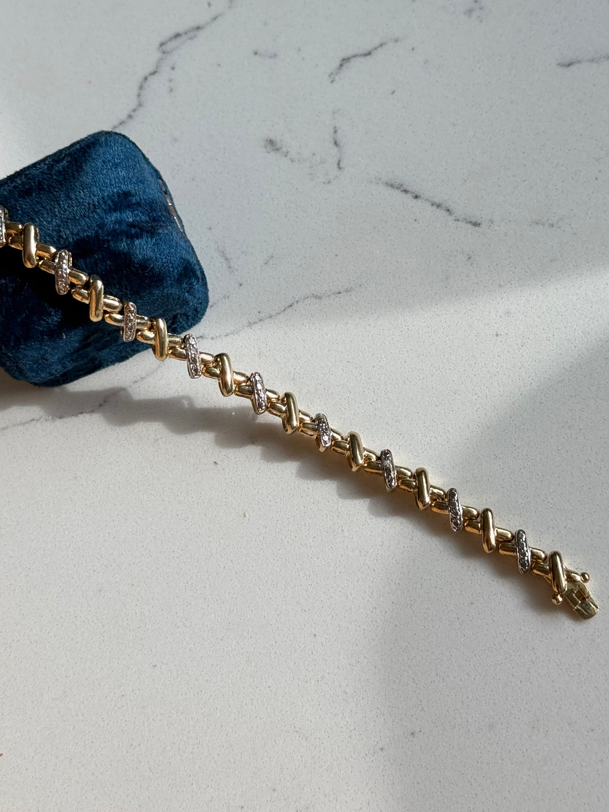 Gold Vermeil X Link Bracelet 7”