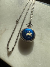 Load image into Gallery viewer, Antique Sterling Silver Enamel Swan Necklace
