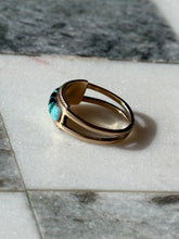 Load image into Gallery viewer, Vintage Southwestern Opal Black Onyx Inlay 14k Gold Ring Size 6
