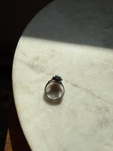 Load image into Gallery viewer, Turquoise Flower Sterling Silver Ring Size 4.75
