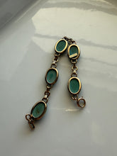 Load image into Gallery viewer, Midcentury Gold Vermeil Turquoise Bracelet 6”
