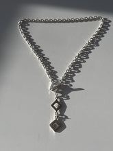 Load image into Gallery viewer, Vintage Square Lariat Solid Sterling Silver Cable Chain 15.5”
