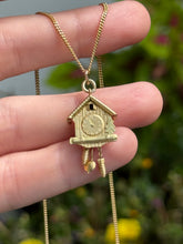 Load image into Gallery viewer, Vintage 18k Gold Cuckoo Clock Pendant
