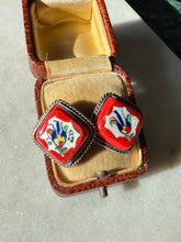 Load image into Gallery viewer, Porcelain Painted Sterling Silver Push Back Earrings
