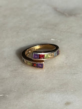 Load image into Gallery viewer, Bypass Multi-Gemstone Gold Vermeil Ring Size 7.25
