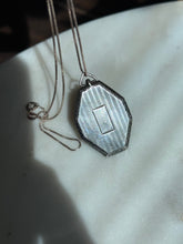 Load image into Gallery viewer, Antique Etched Locket Sterling Silver Necklace 18”
