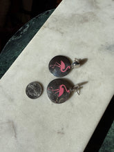 Load image into Gallery viewer, Vintage Pink Enamel Flamingo Sterling Silver Earrings
