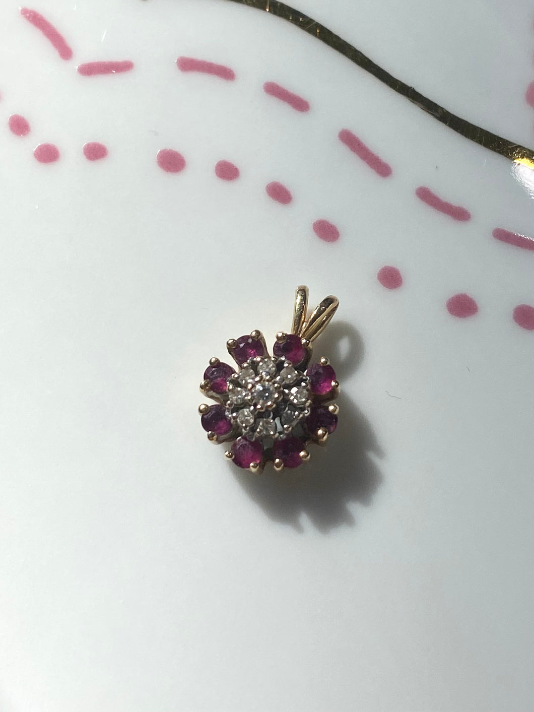 Rubies & Diamonds 14k Gold Pendant