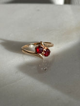 Load image into Gallery viewer, Vintage Toi et Moi Garnet Ring Size 4.5
