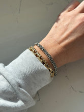 Load image into Gallery viewer, Vintage Italian Sterling Silver Byzantine Link Bracelet 7.25”
