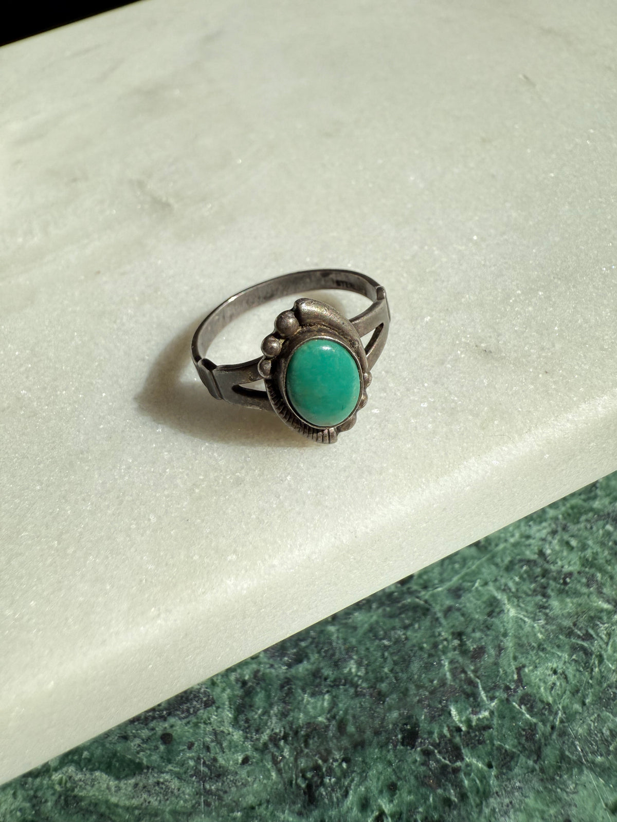 Turquoise Sterling Silver Ring Size 7.5