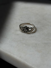Load image into Gallery viewer, Marcasite Flower Sterling Silver Ring Size 8.75
